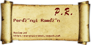 Perényi Ramón névjegykártya